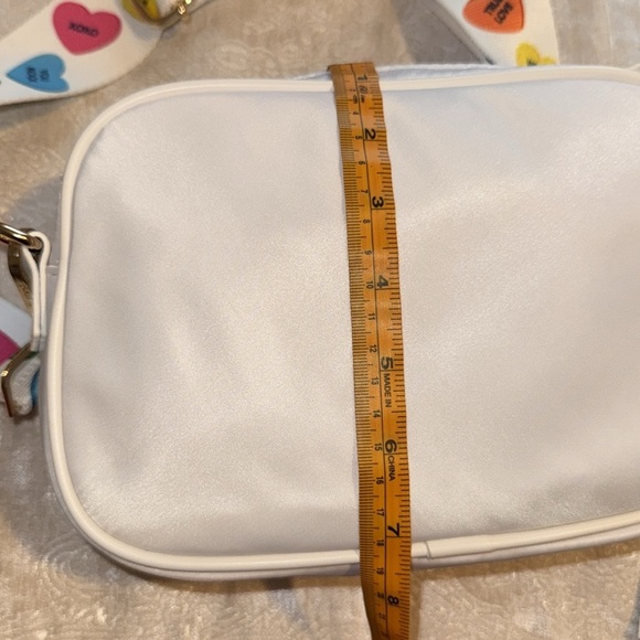 White Crossbody Bag with Colorful Strap - Picture 5 of 5